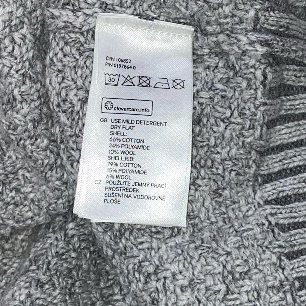 H & M Shawl Neck Wool Blend Gray Knit Sweater - Men’s Large - Picture 11 of 12
